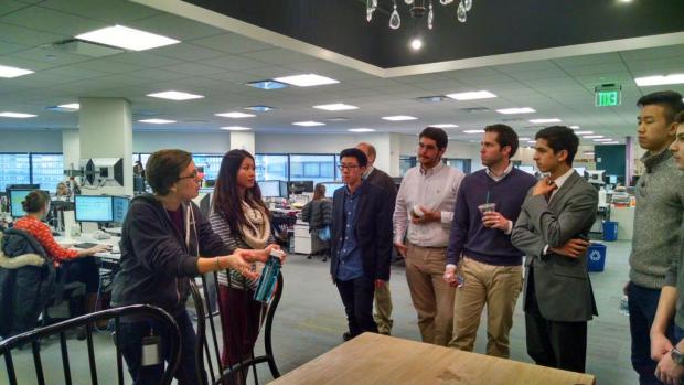 Taking a tour of Wayfair's offices with other members of the GgradTech Club.